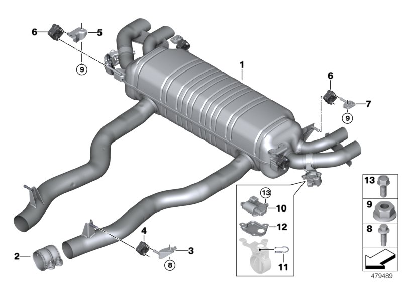 Exhaust system, rear