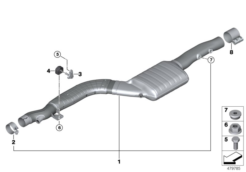 Catalytic converter/front silencer