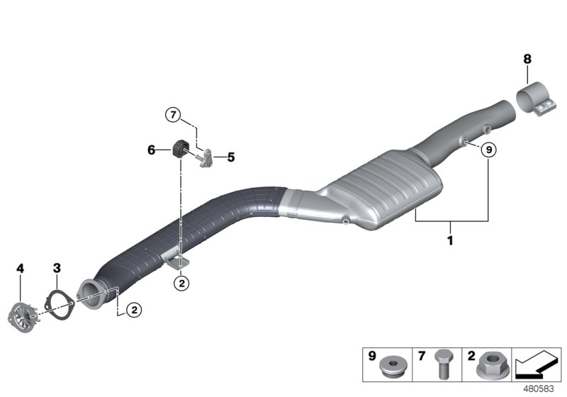 Catalytic converter/front silencer