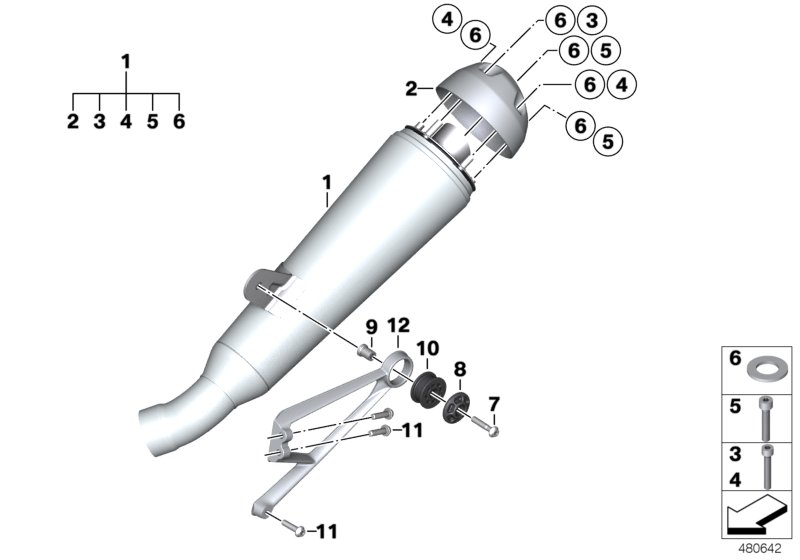 Muffler catalyst/attach.parts
