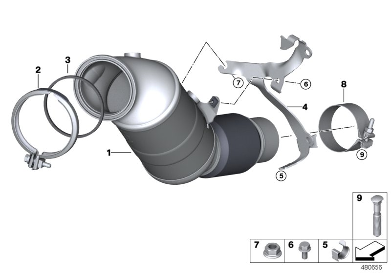 Engine-compartment catalytic converter