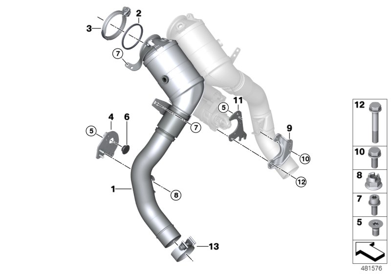 Engine-compartment catalytic converter