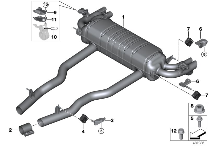 Exhaust system, rear