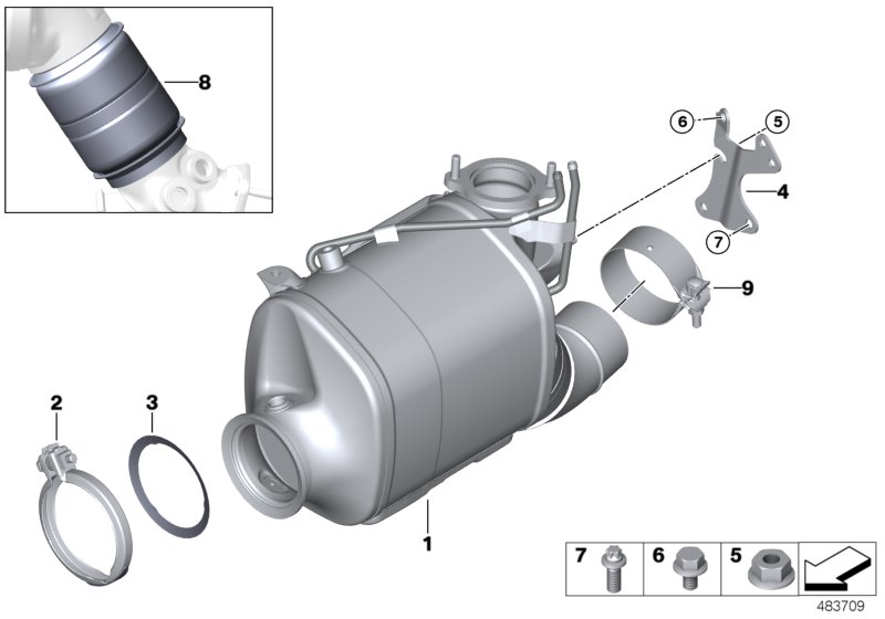Catalyser/Diesel particulate filter