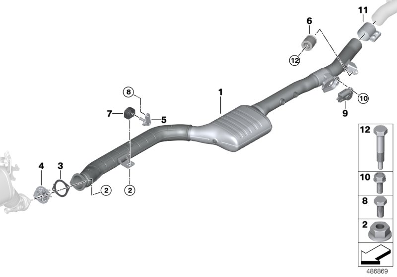 Catalytic converter/front silencer
