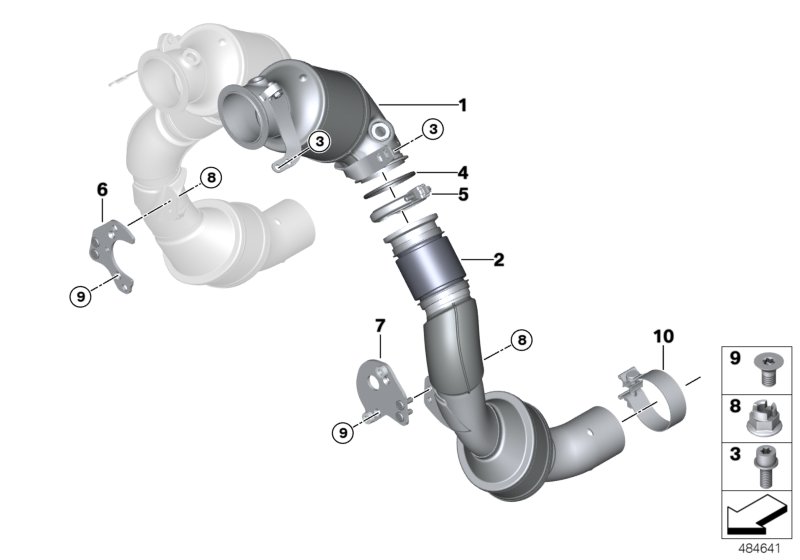 Engine-compartment catalytic converter
