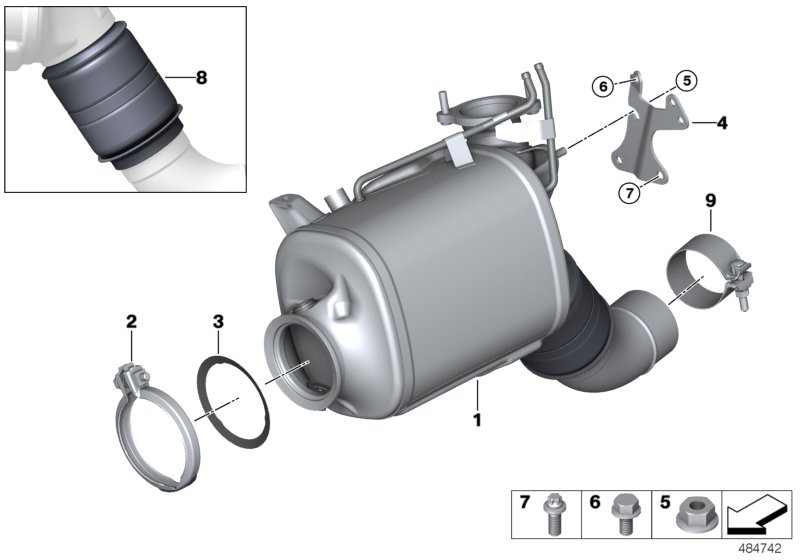 Catalyser/Diesel particulate filter
