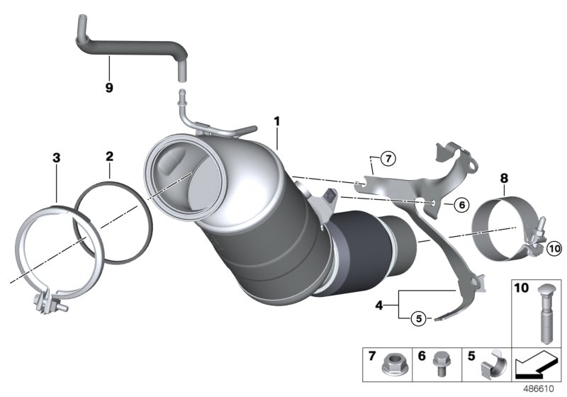 Engine-compartment catalytic converter