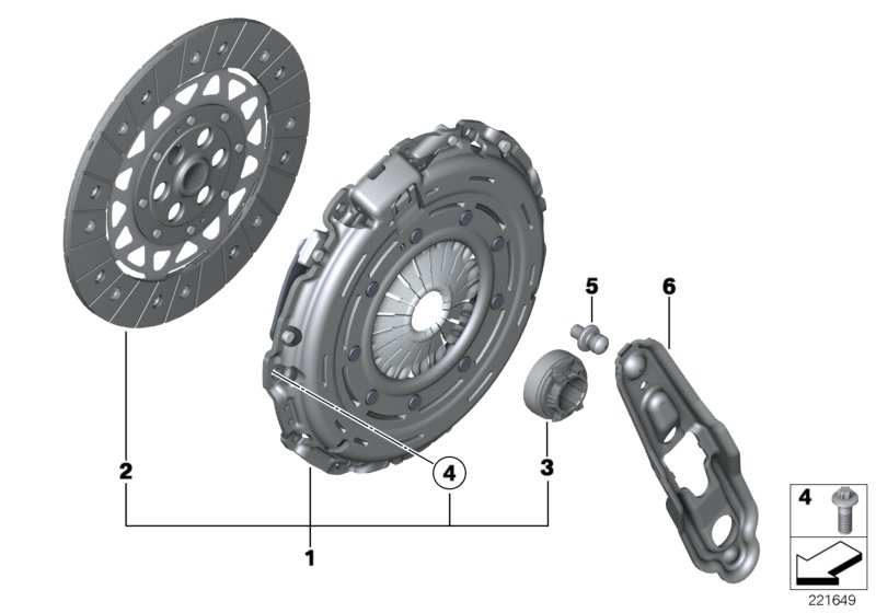 Clutch-clutch disk/pressure plate