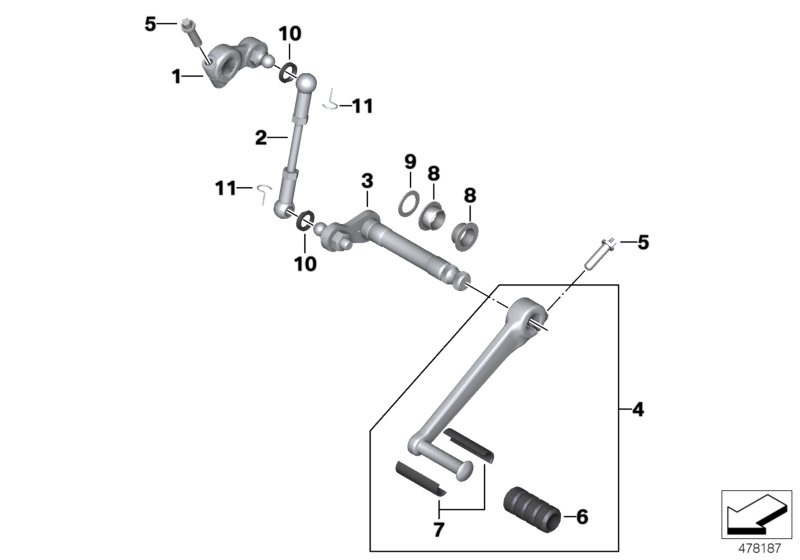 External gearshift parts/Shift lever