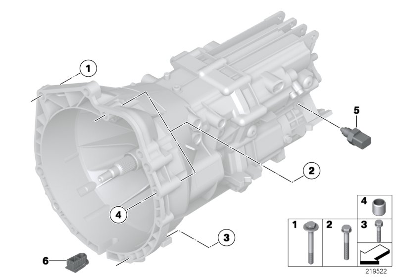 Transmission mounting parts