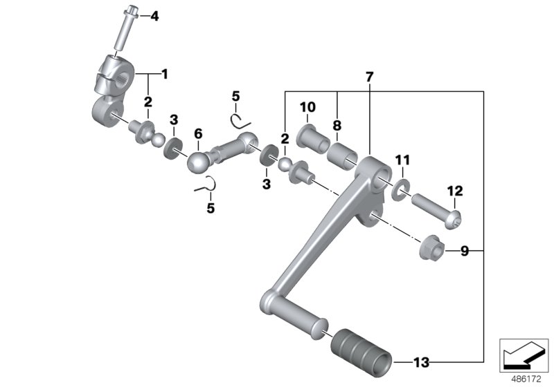 External gearshift parts/Shift lever