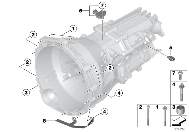 Transmission mounting parts