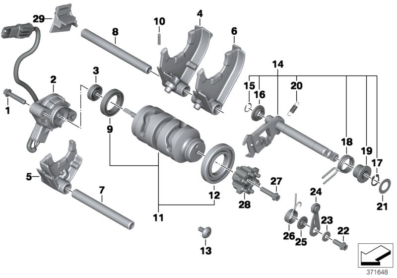 6-speed gearbox shift components