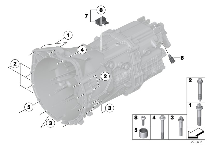 Transmission mounting parts
