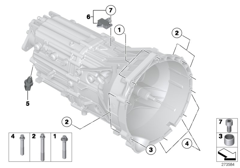Transmission mounting parts