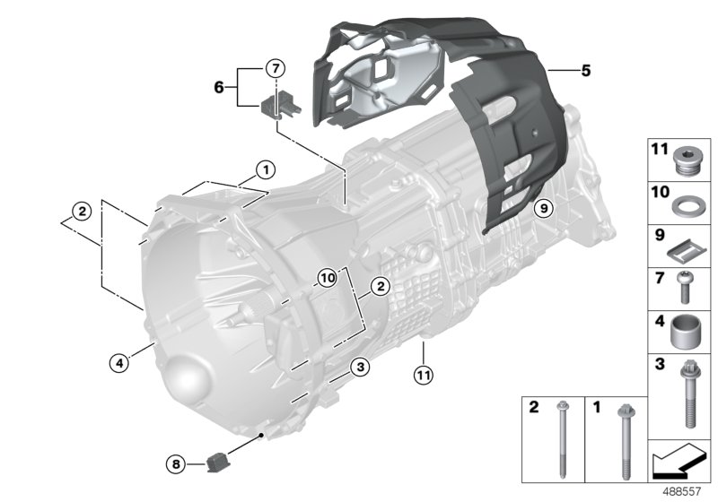 Transmission mounting parts