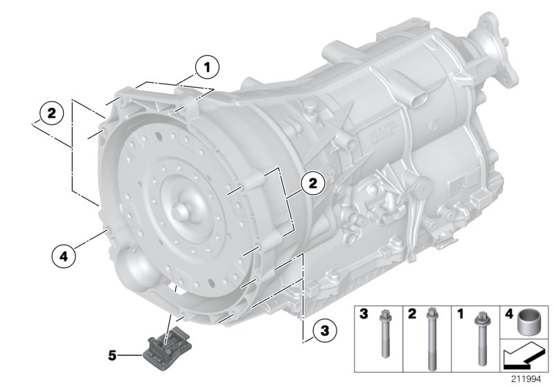 Transmission mounting parts