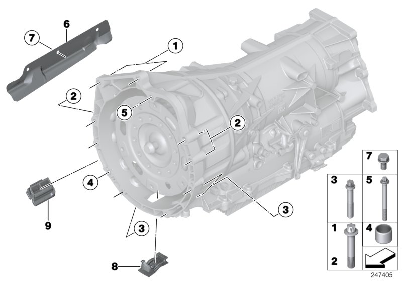 Transmission mounting parts