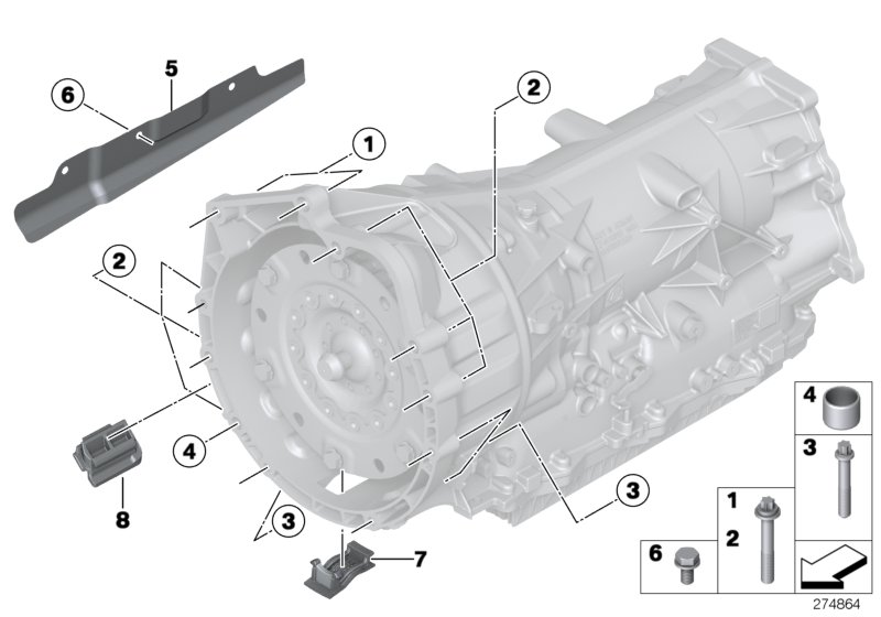 Transmission mounting parts