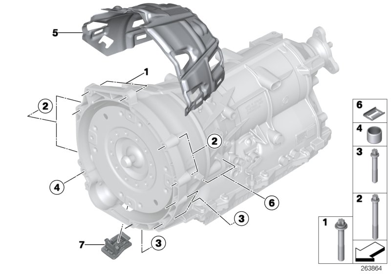 Transmission mounting parts