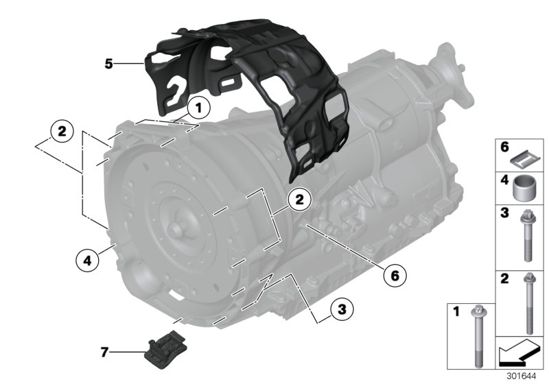 Transmission mounting parts