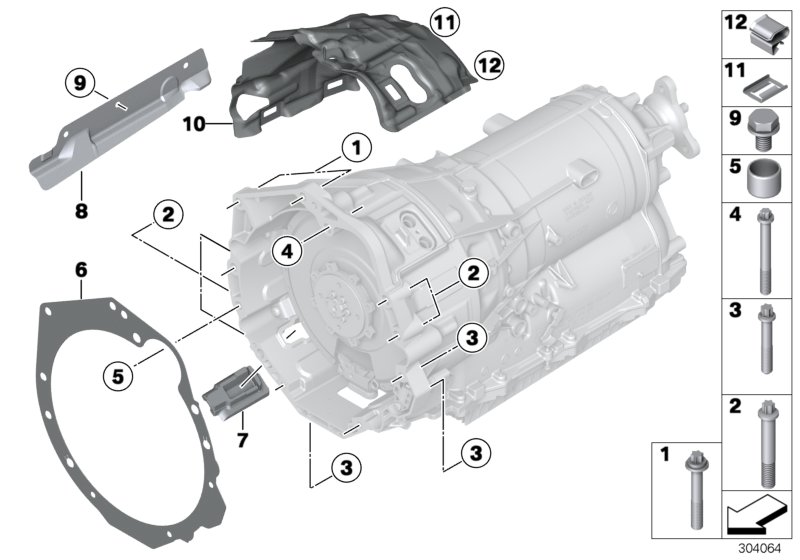 Transmission mounting parts