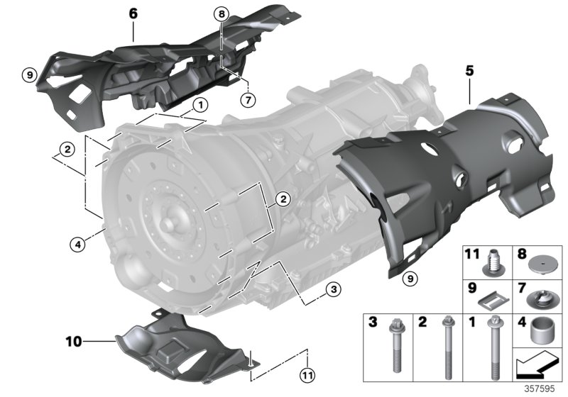 Transmission mounting parts