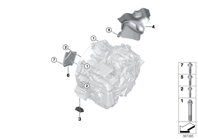 Transmission mounting parts