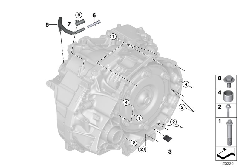 GA8F22AW transm. mounting/mounted parts