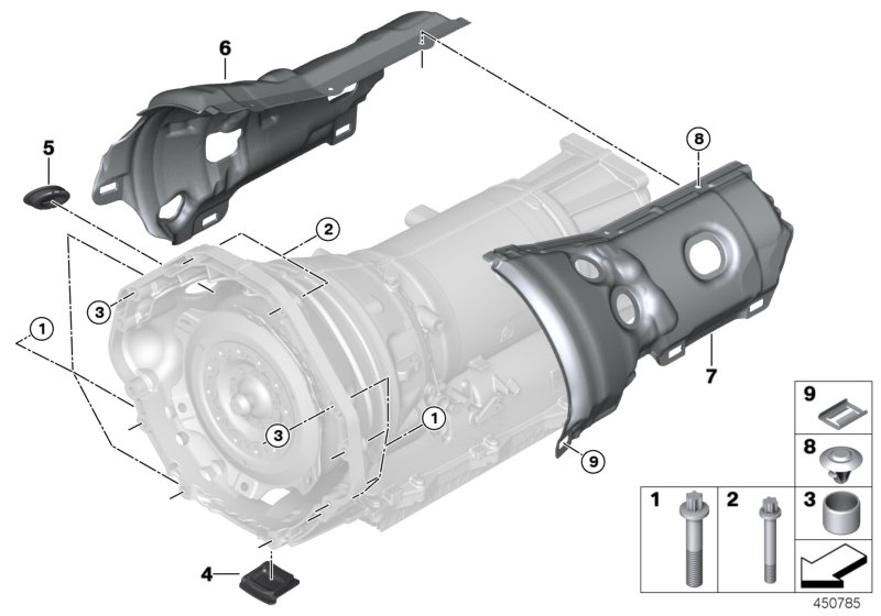 Transmission mounting parts