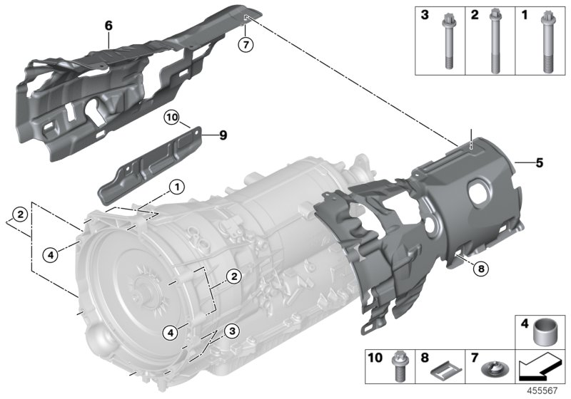 Transmission mounting parts