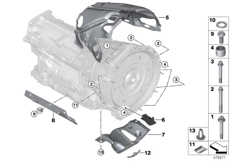 Transmission mounting parts