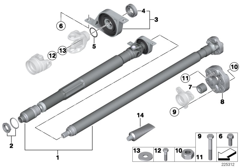 Drive shaft, single components