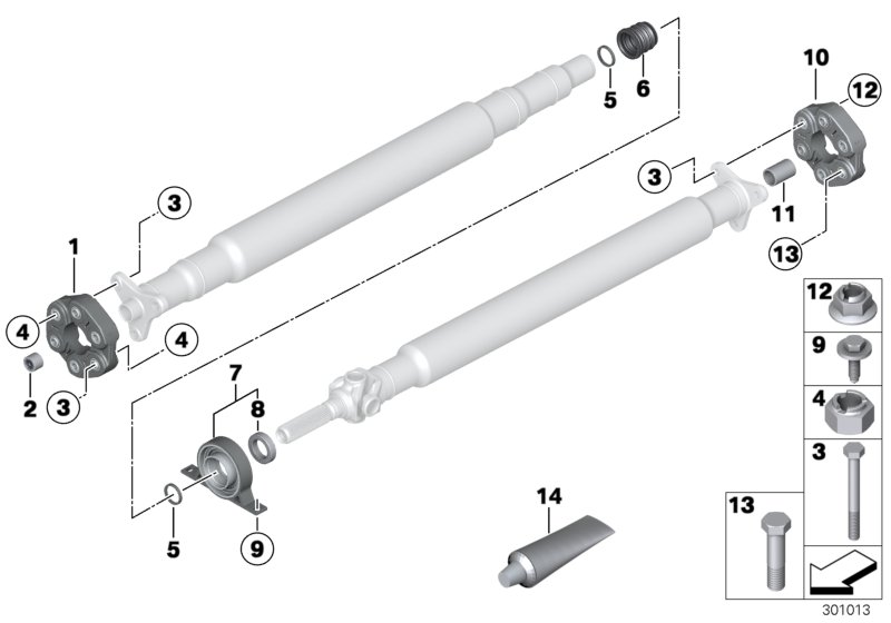 Drive shaft, single components
