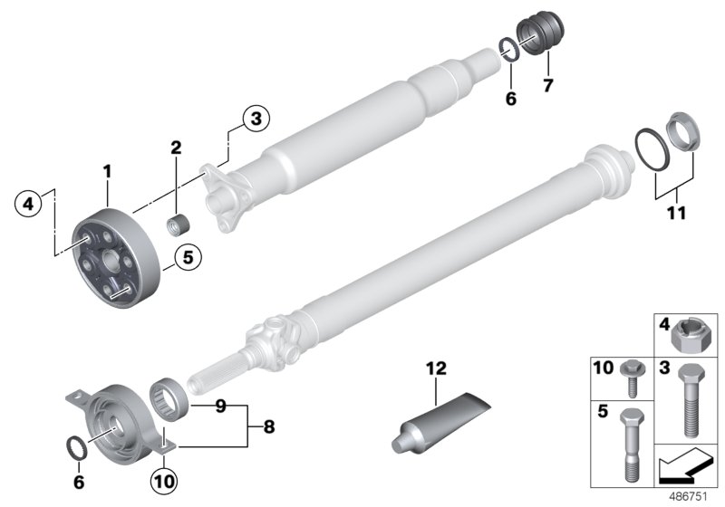 Drive shaft, single components