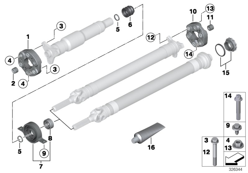 Drive shaft, single components