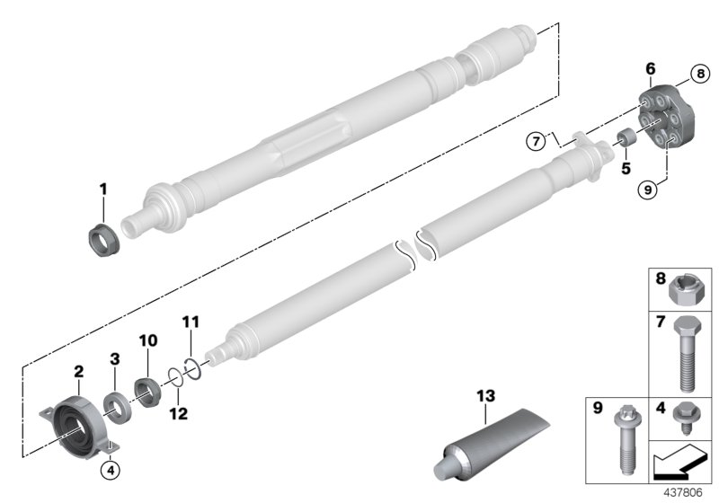 Drive shaft, single components