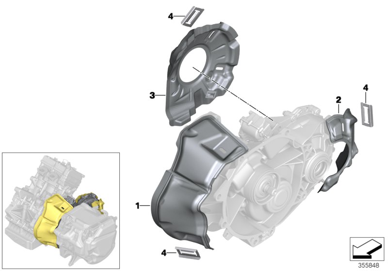 Electric gearbox, mounting parts
