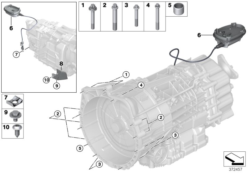 Transmission mounting parts