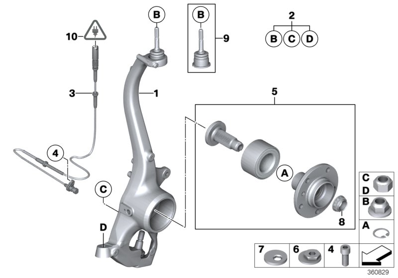 Carrier / wheel bearing, front