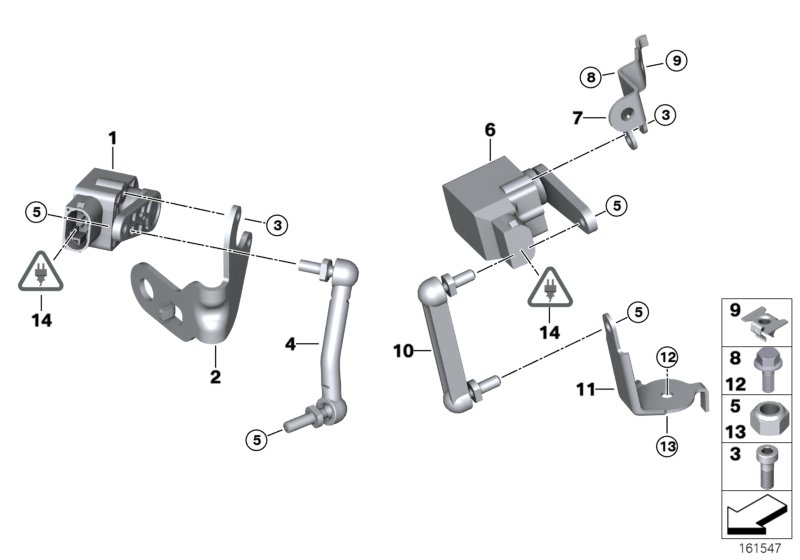 Headlight vertical aim control sensor