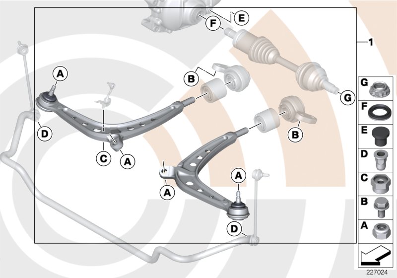 Service kit control arm / Value Line