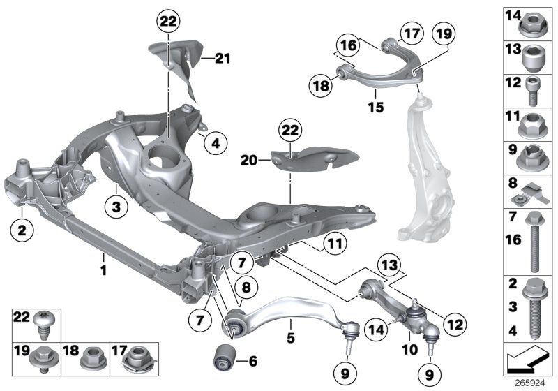 Frnt axle support,wishbone/tension strut