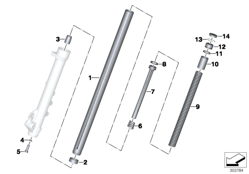 Stanchion / damper / spring