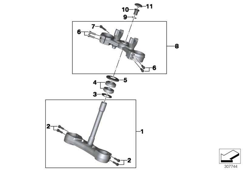 Fork bridge, bottom / top