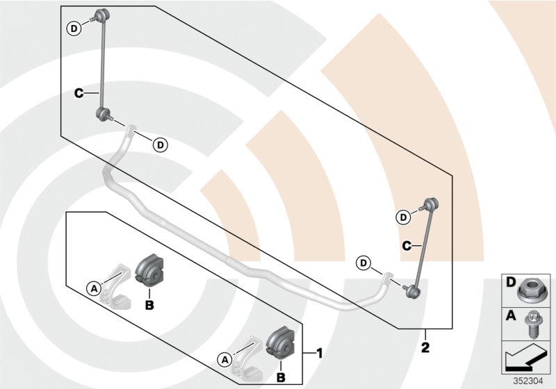 Repair kits, anti-roll bar, front