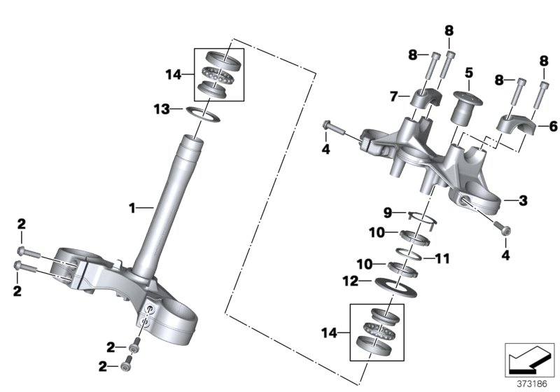 Fork bridge, bottom / top