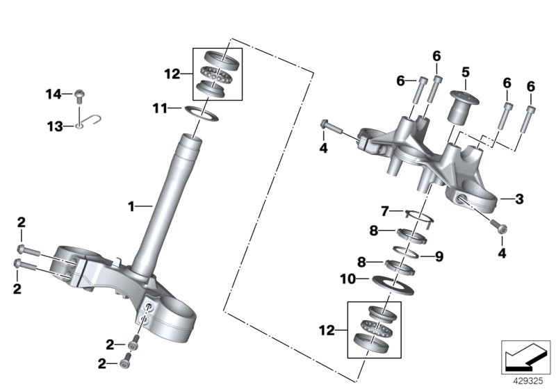 Fork bridge, bottom / top