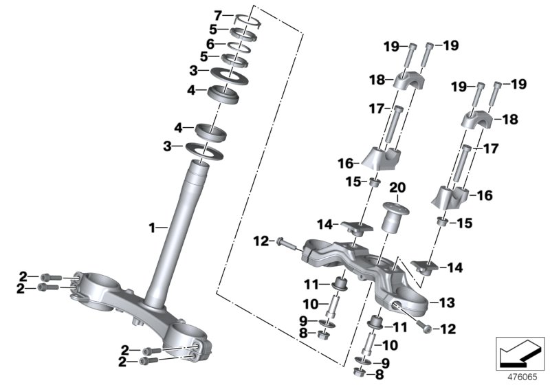 Fork bridge, bottom / top